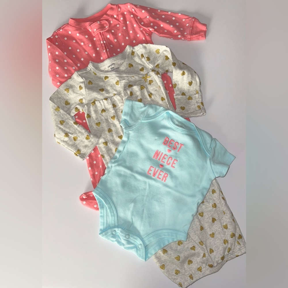 Carter's Baby Girl Bundle of 3 Size 3mo‎